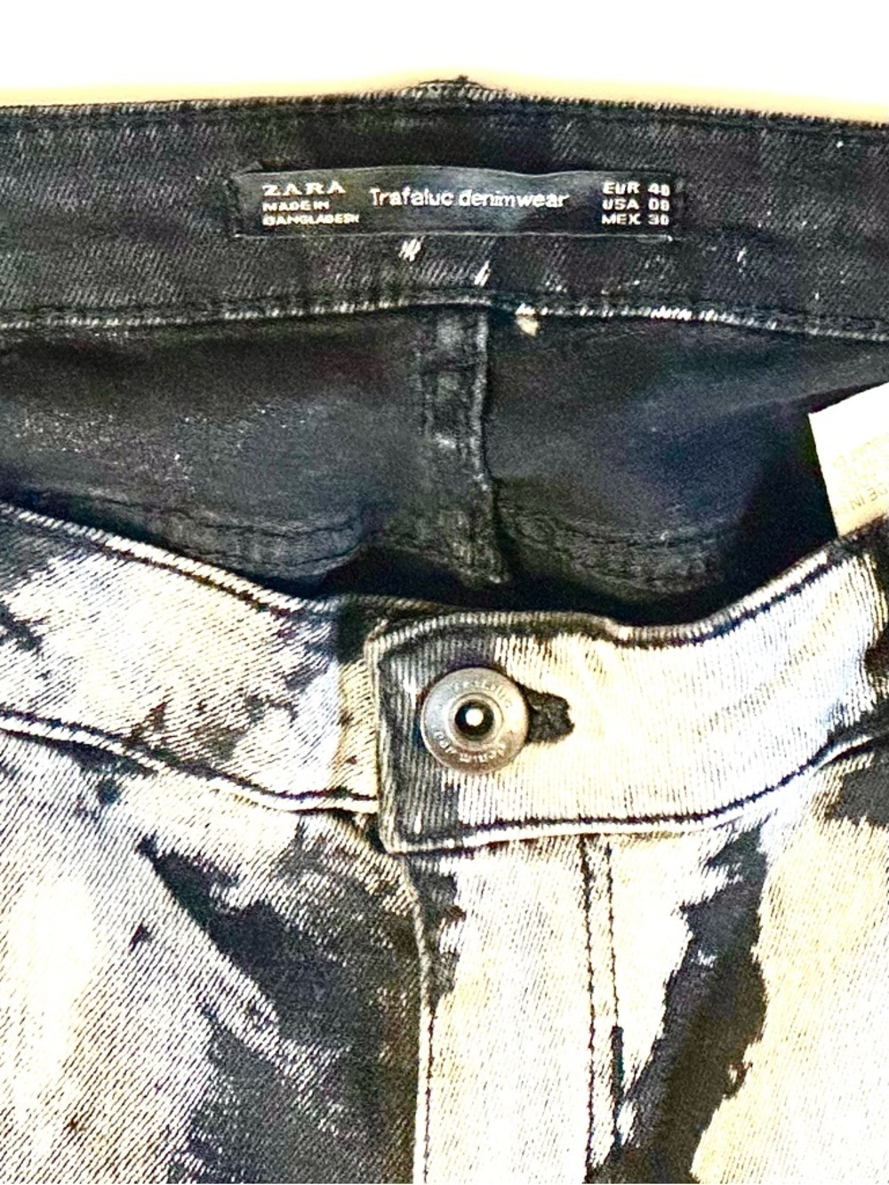 Zara Trafaluc Denimwear Women’s Skinny Jeans in Black & Bleach Size 00 - Picture 7 of 8